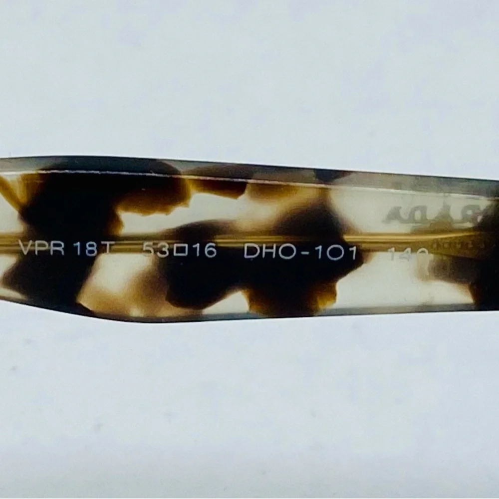 Authentic Prada VPR 18T Eyeglasses Black Havana Tortoise w/ Case Certified